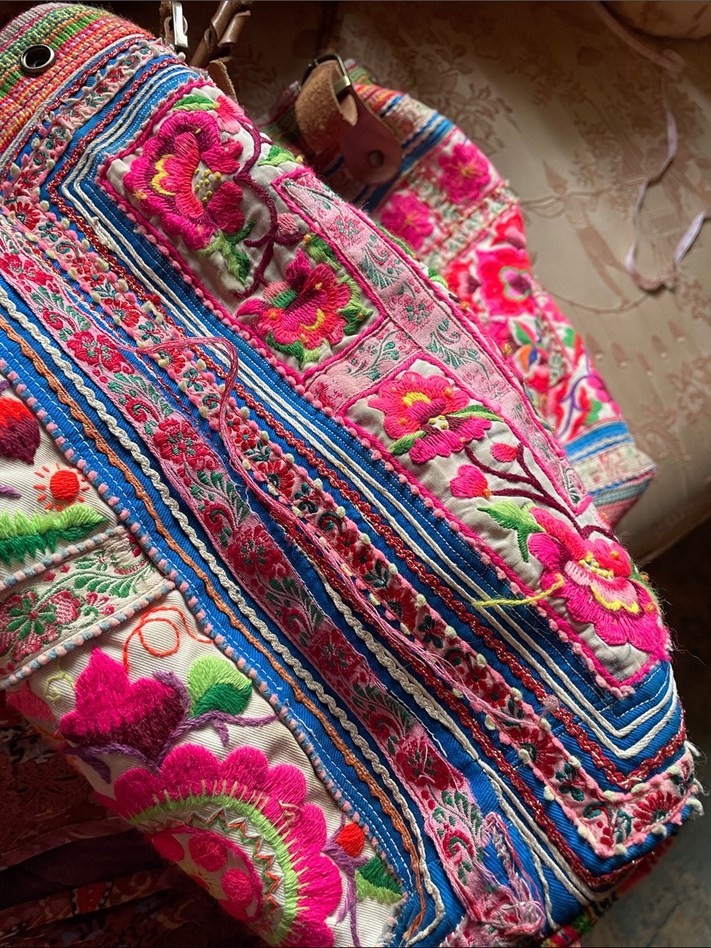 Bohemian Artisan Colorful Embroidered Tote Bag - Picture 7 of 7